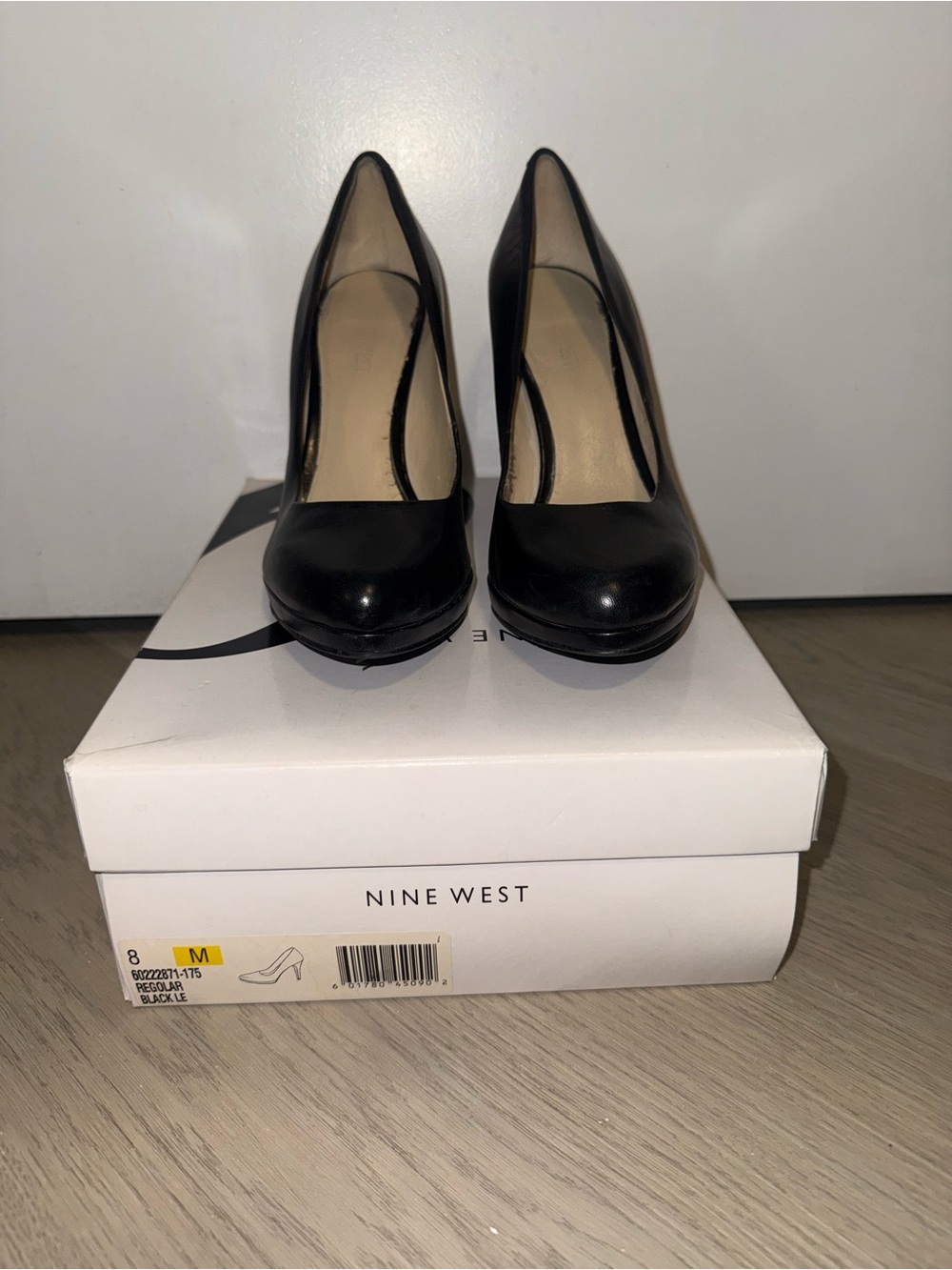 Nine West Black Patent Platform Pointed-Toe Pumps 8